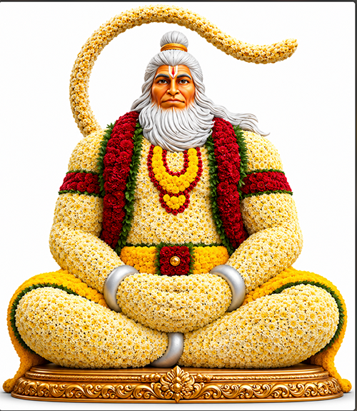 Floral Hanuman decoration